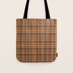 Retro Modern Boho Tartan Plaid Rust Navy Blush Mustard Gray Tote Bag Gallery Image 1