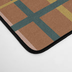 Retro Modern Boho Tartan Plaid Rust Navy Blush Mustard Gray Desk Mat Gallery Image 4