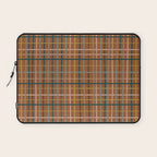 Retro Modern Boho Tartan Plaid Rust Navy Blush Mustard Gray Laptop Sleeve Gallery Image 1