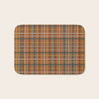 Retro Modern Boho Tartan Plaid Rust Navy Blush Mustard Gray Bath Mat Gallery Image 1