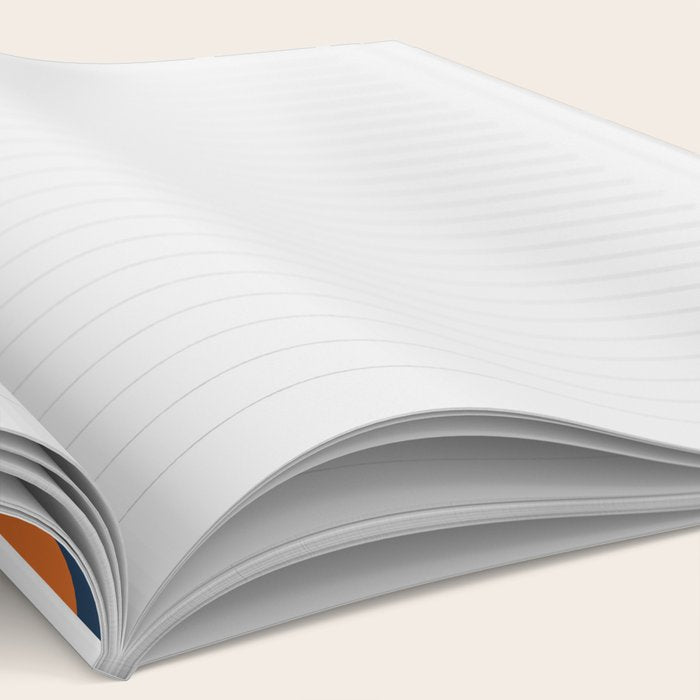 Mid Century Modern Geometric 161 Sun Rainbow abstract in Navy Blue Orange Notebook Gallery Image 2