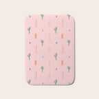 Retro hand drawn cactus plant pattern Bath Mat Gallery Image 1