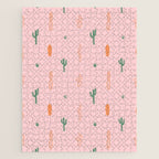 Retro hand drawn cactus plant pattern Jigsaw Puzzle Gallery Image 1