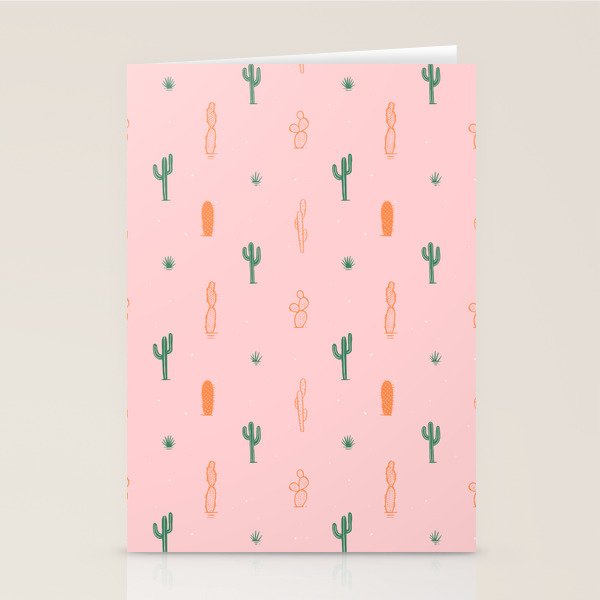 Retro hand drawn cactus plant pattern Stationery Card Gallery Image 2