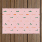 Retro hand drawn cactus plant pattern Outdoor Rug Gallery Image 1
