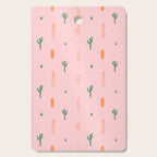 Retro hand drawn cactus plant pattern Cutting Board Gallery Image 1