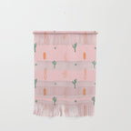 Retro hand drawn cactus plant pattern Wall Hanging Gallery Image 1