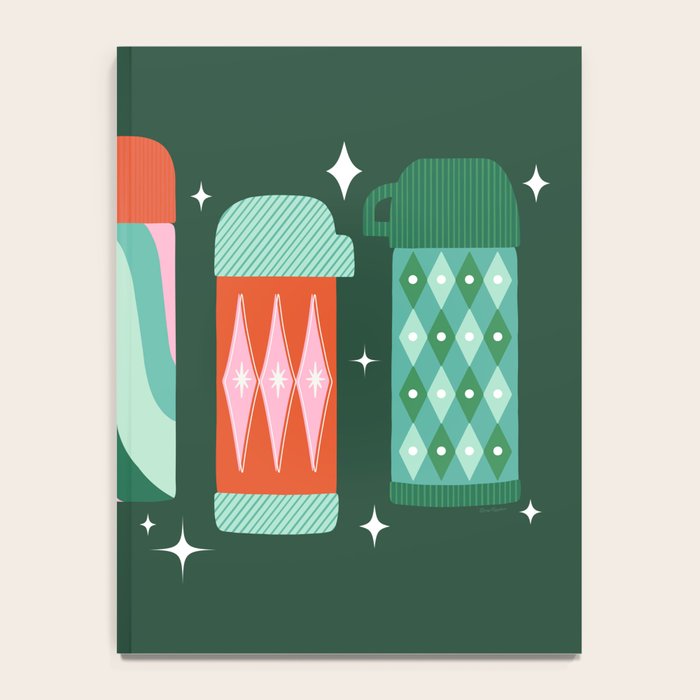 Retro Christmas Coffee Thermoses - Green Notebook Gallery Image 4