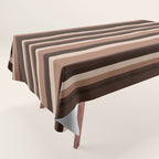 Classic Stripes XLIX - Mocha Coffee Tablecloth Gallery Image 1