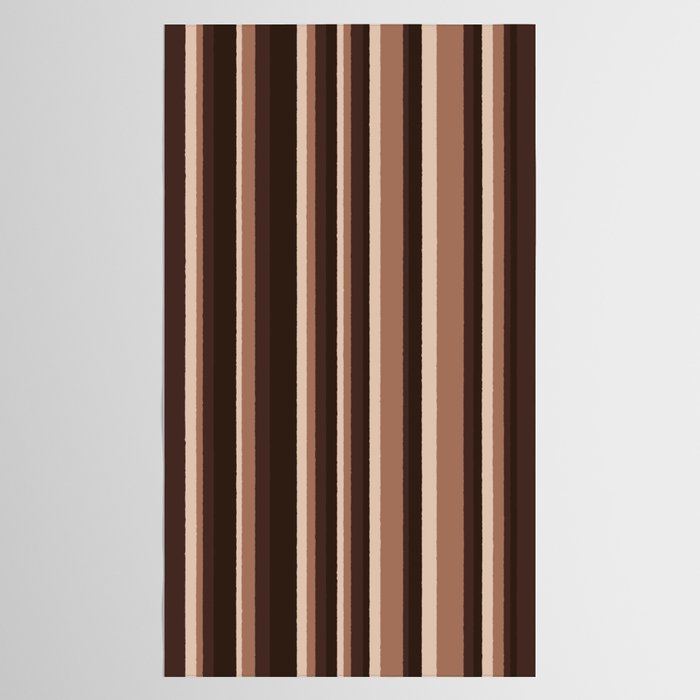 Classic Stripes XLIX - Mocha Coffee Tablecloth Gallery Image 2