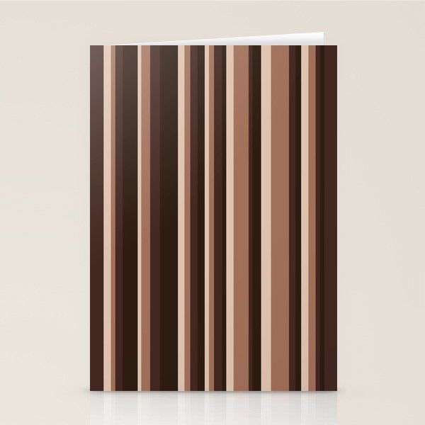 Classic Stripes XLIX - Mocha Coffee Stationery Card Gallery Image 2