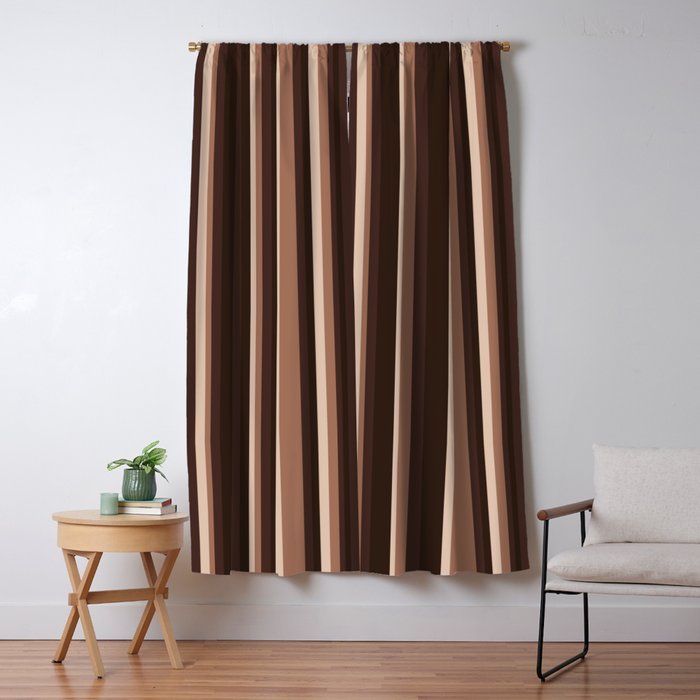 Classic Stripes XLIX - Mocha Coffee Window Curtain Gallery Image 5