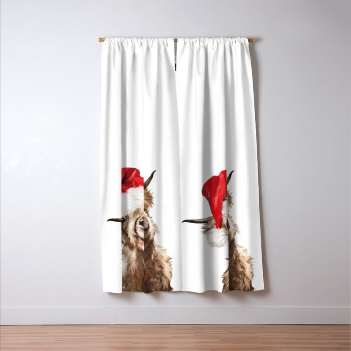 Christmas Highland Cow Window Curtain Gallery Image 3