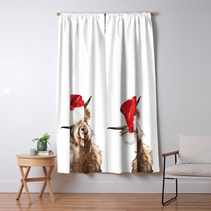 Christmas Highland Cow Window Curtain Gallery Image 5