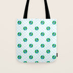 Retro cartoon earth planet checkered pattern Tote Bag Gallery Image 1