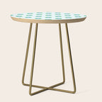 Retro cartoon earth planet checkered pattern Side Table Gallery Image 1