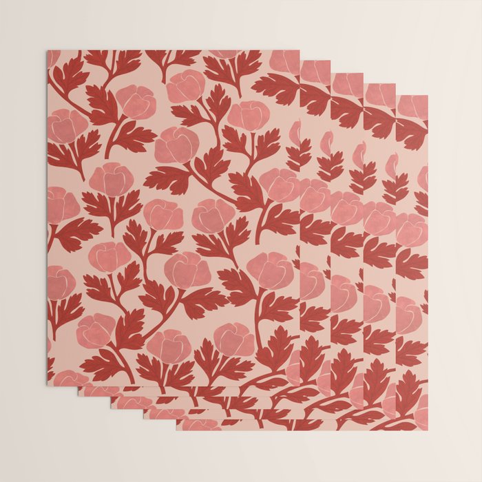 Vase of red roses collection Wrapping Paper Gallery Image 3
