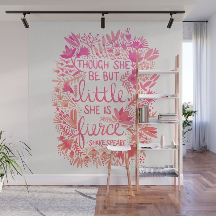 Little & Fierce - Pink OmbrÃ© Wall Mural Gallery Image 1