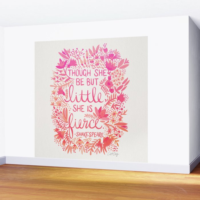 Little & Fierce - Pink OmbrÃ© Wall Mural Gallery Image 2