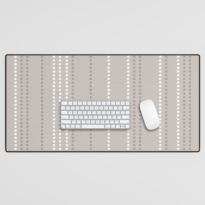 Ethnic Spotted Stripes in Beige Stone  Desk Mat Gallery Image 1
