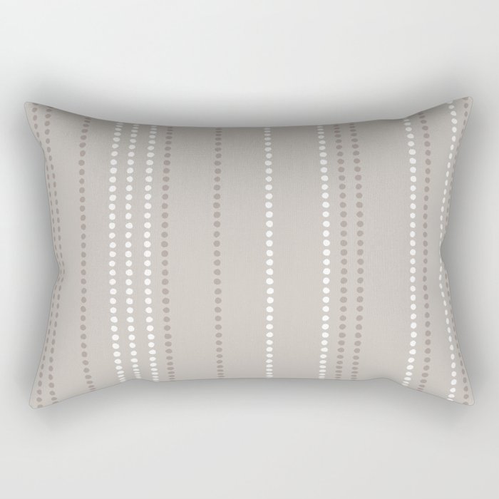 Ethnic Spotted Stripes in Beige Stone  Rectangular Pillow Gallery Image 1
