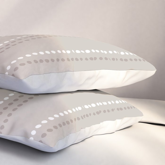 Ethnic Spotted Stripes in Beige Stone  Pillow Sham Gallery Image 3