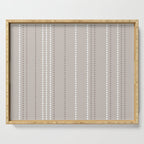 Ethnic Spotted Stripes in Beige Stone  Serving Tray Gallery Image 1