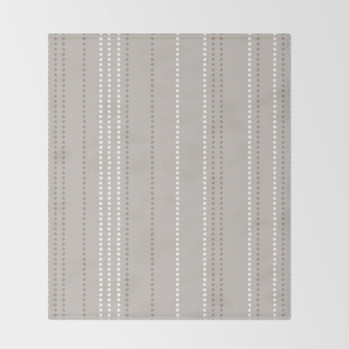 Ethnic Spotted Stripes in Beige Stone  Throw Blanket Gallery Image 2