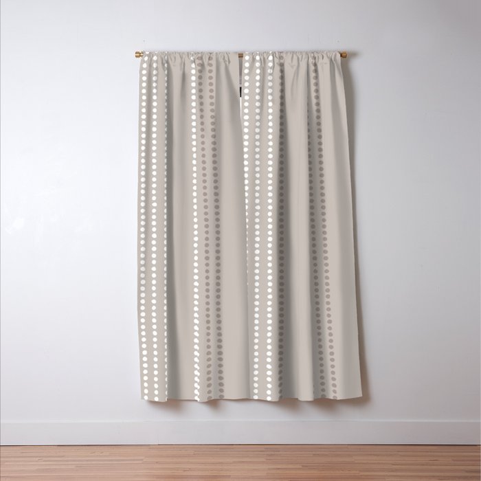 Ethnic Spotted Stripes in Beige Stone  Window Curtain Gallery Image 3