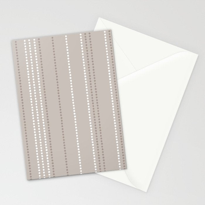 Ethnic Spotted Stripes in Beige Stone  Stationery Card Gallery Image 2