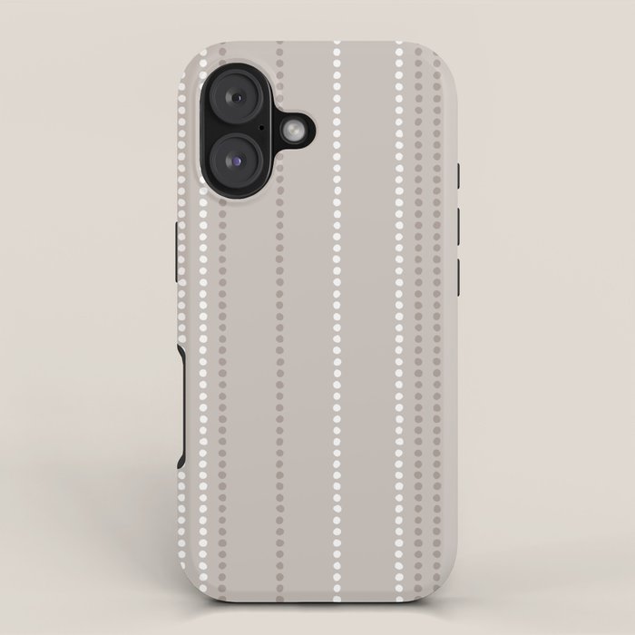 Ethnic Spotted Stripes in Beige Stone  iPhone Case Gallery Image 1