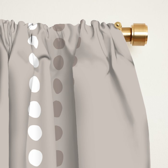 Ethnic Spotted Stripes in Beige Stone  Window Curtain Gallery Image 2