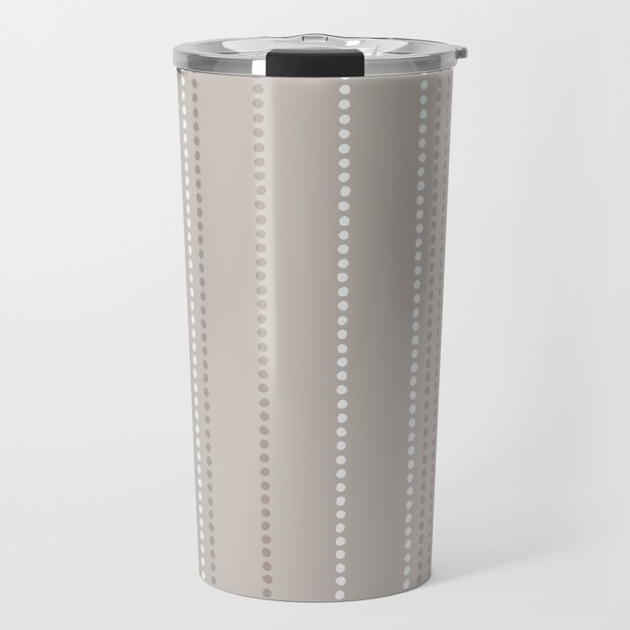 Ethnic Spotted Stripes in Beige Stone  Travel Mug Gallery Image 1