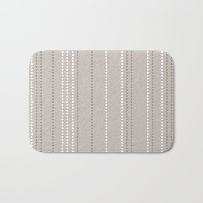 Ethnic Spotted Stripes in Beige Stone  Bath Mat Gallery Image 1