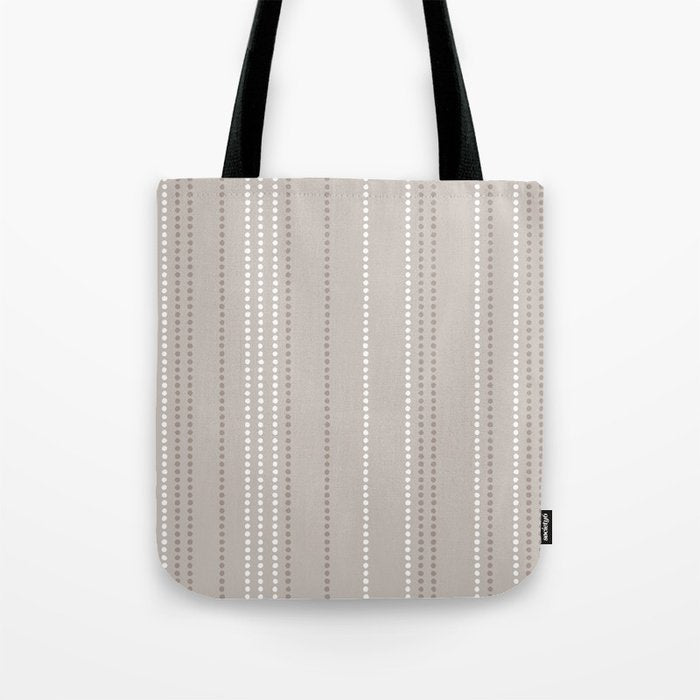 Ethnic Spotted Stripes in Beige Stone  Tote Bag Gallery Image 1