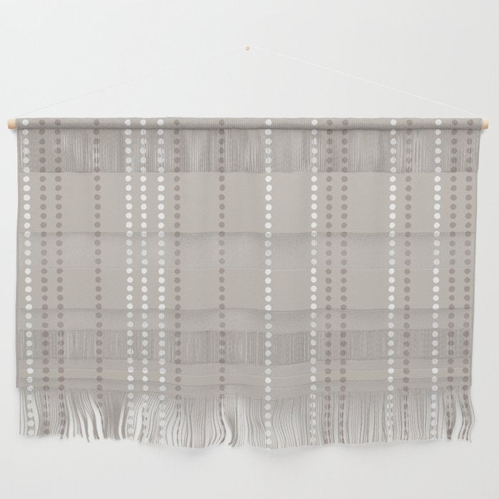 Ethnic Spotted Stripes in Beige Stone  Wall Hanging Gallery Image 1