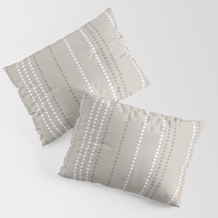 Ethnic Spotted Stripes in Beige Stone  Pillow Sham Gallery Image 3