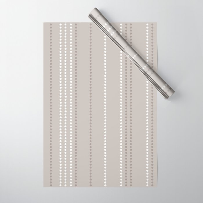 Ethnic Spotted Stripes in Beige Stone  Wrapping Paper Gallery Image 1