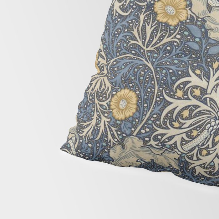 William Morris Seaweed Ink Woad Blue Pillow Sham Gallery Image 4