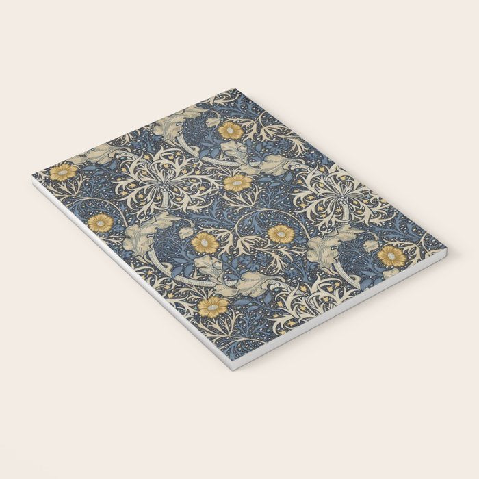 William Morris Seaweed Ink Woad Blue Notebook Gallery Image 3