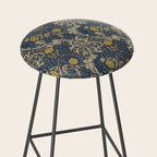 William Morris Seaweed Ink Woad Blue Stool Gallery Image 2