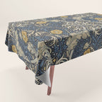 William Morris Seaweed Ink Woad Blue Tablecloth Gallery Image 1