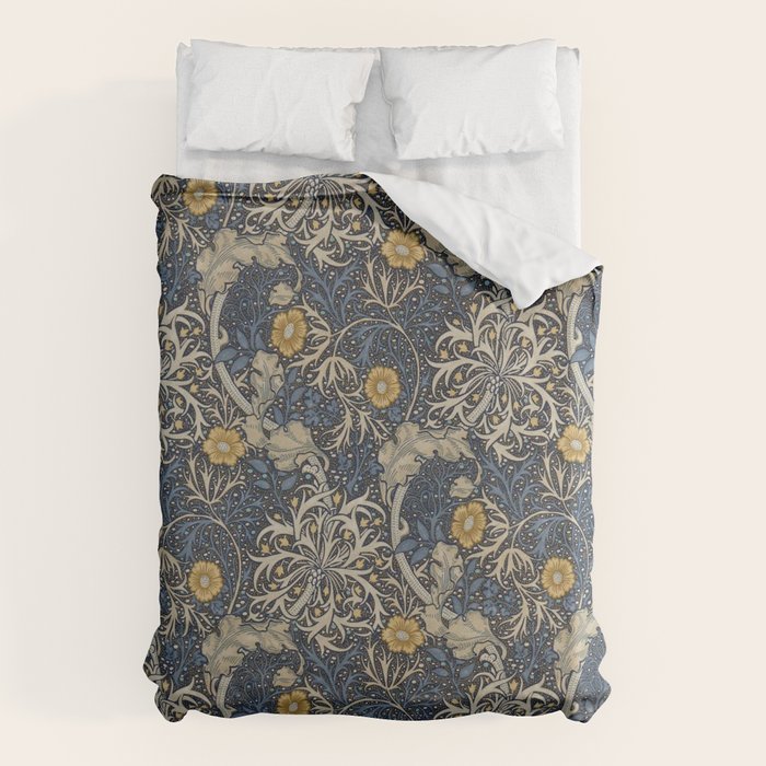 William Morris Seaweed Ink Woad Blue Duvet Cover Gallery Image 6