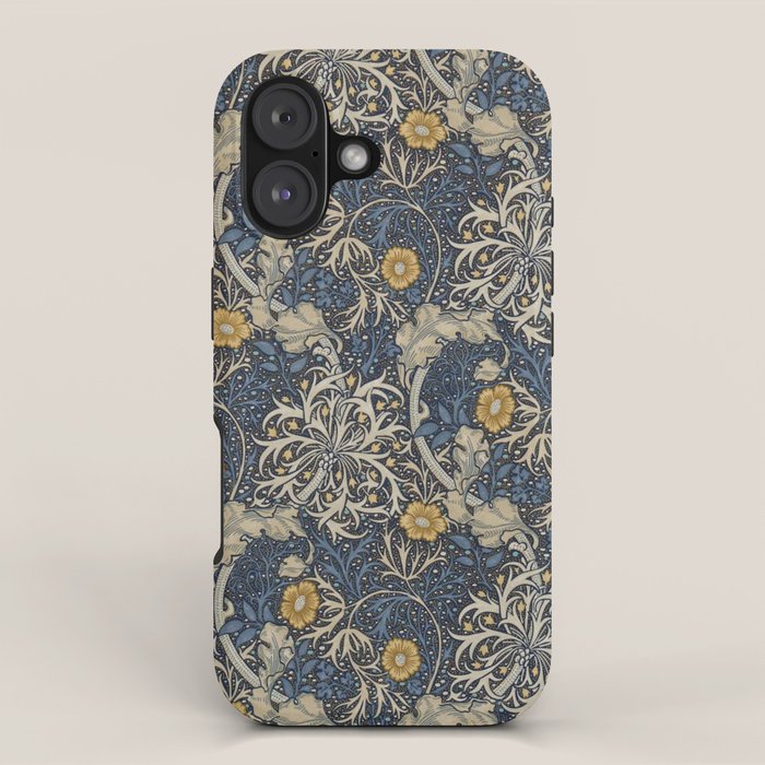 William Morris Seaweed Ink Woad Blue iPhone Case Gallery Image 1