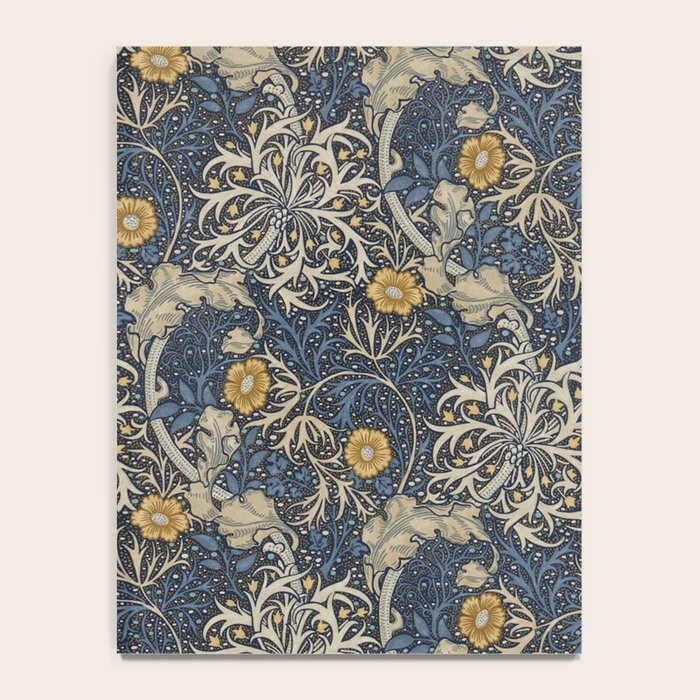 William Morris Seaweed Ink Woad Blue Notebook Gallery Image 4