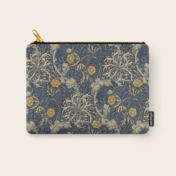 William Morris Seaweed Ink Woad Blue Carry All Pouch Gallery Image 1