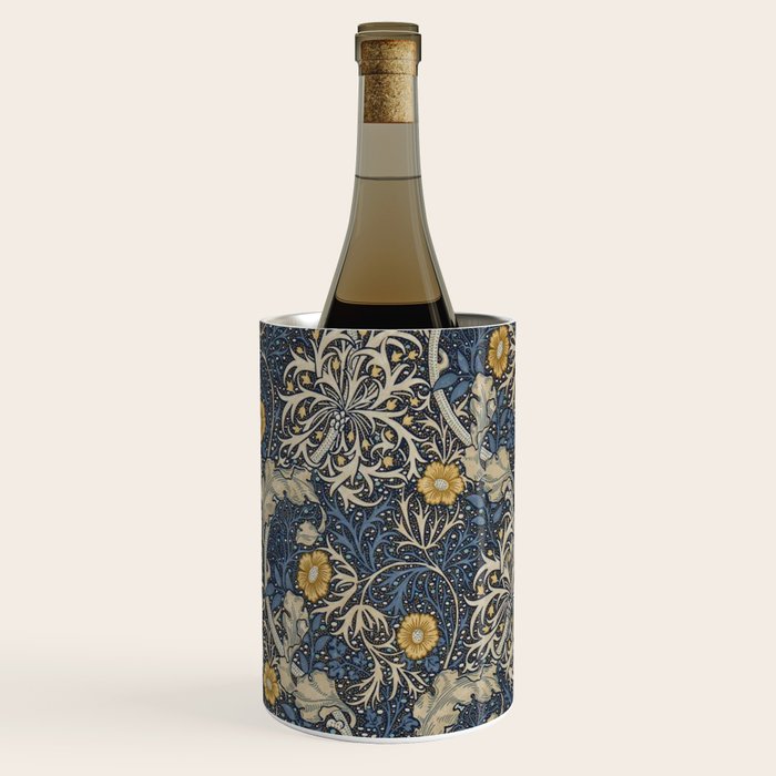 William Morris Seaweed Ink Woad Blue Wine Chiller Gallery Image 2
