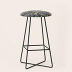 William Morris Seaweed Ink Woad Blue Stool Gallery Image 1
