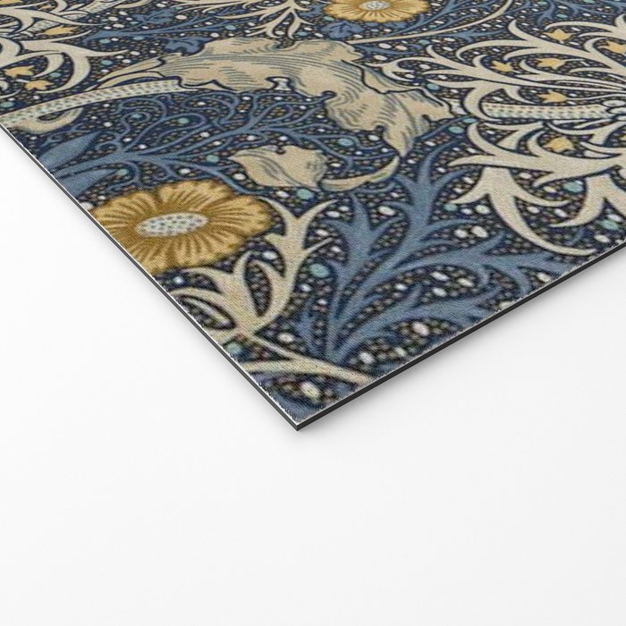 William Morris Seaweed Ink Woad Blue Welcome Mat Gallery Image 2