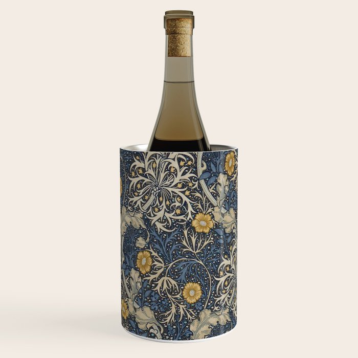 William Morris Seaweed Ink Woad Blue Wine Chiller Gallery Image 3